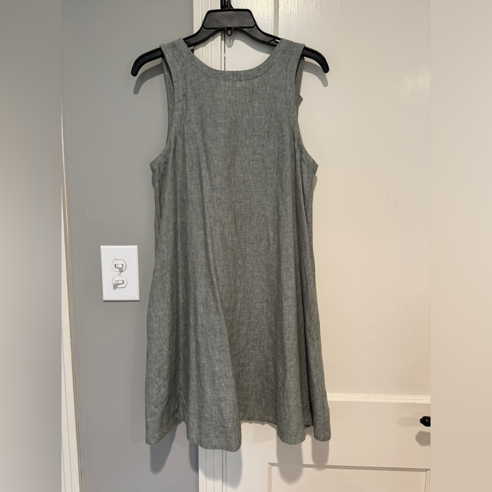 Madewell Sleeveless Linen Dress with Button Back XS